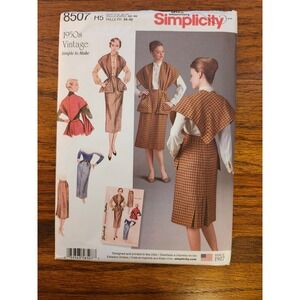 Simplicity 8507 1950s Vintage Skirt and Stole Sewing Pattern Size 6-14 H5